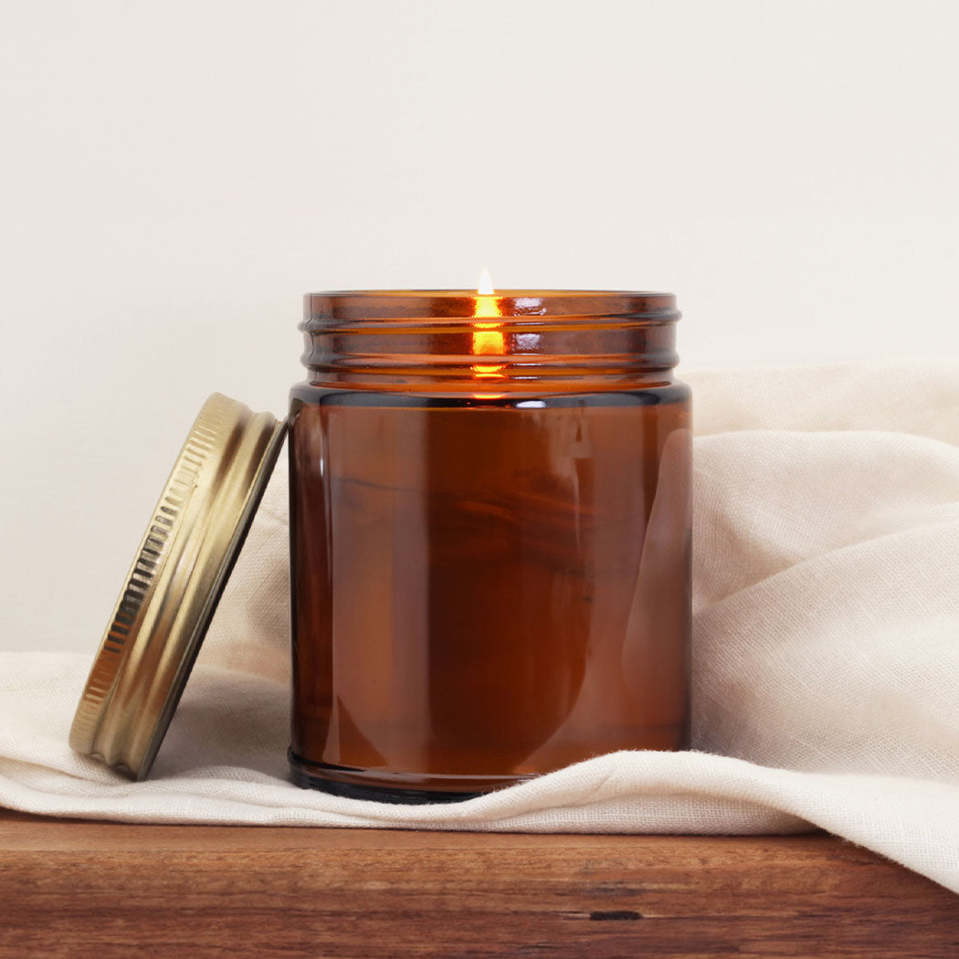 7oz Amber Glass Jar Candle – Spring Scents