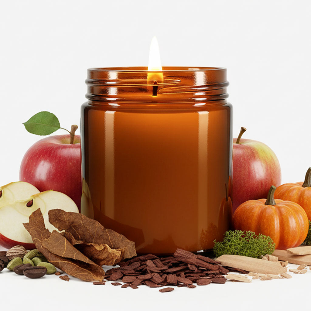 7oz Amber Glass Jar Candle – Fall Scents