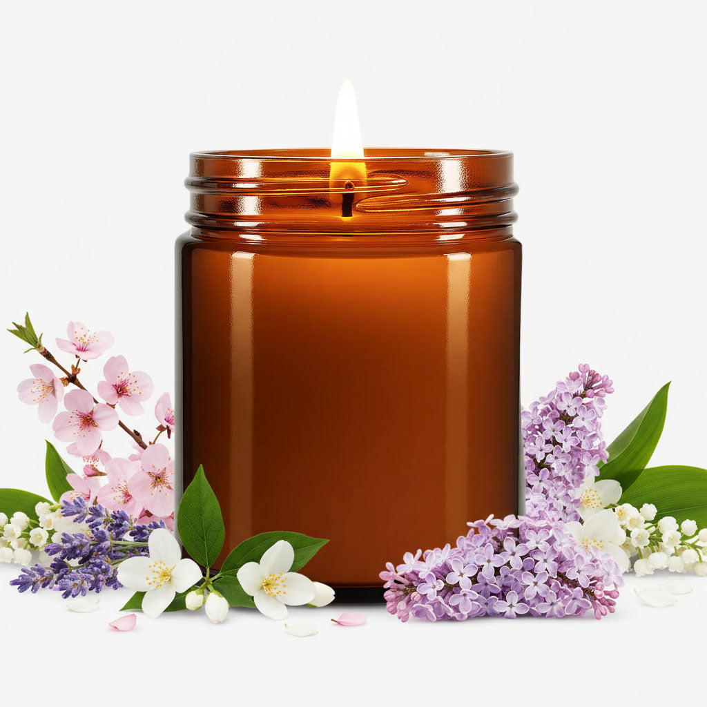 7oz Amber Glass Jar Candle – Spring Scents