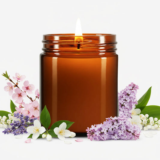 7oz Amber Glass Jar Candle – Spring Scents