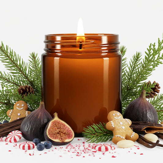 7oz Amber Glass Jar Candle – Winter Scents