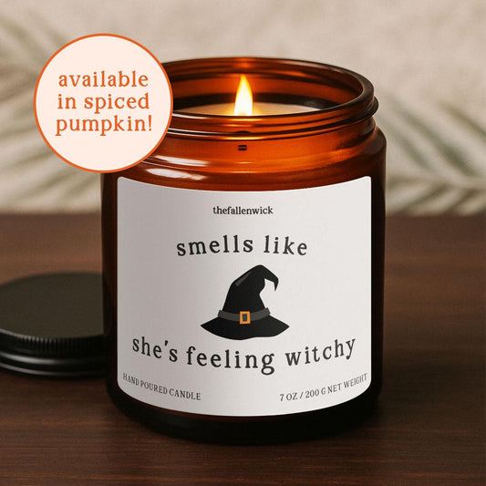 Smells Like She's Feeling Witchy, Halloween Candle, Fall Decor, Autumn Candle, Spooky Season, Halloween Decor, Magic Lover, Ritual Candle